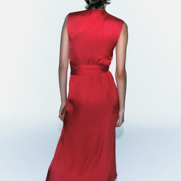 ZARA MIDI ZW COLLECTION SATIN DRESS - Picture 6 of 6